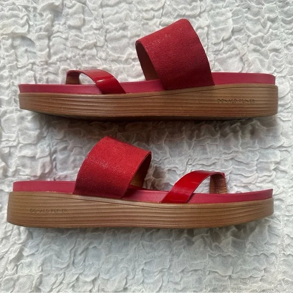 Donald J. Pliner Farris Wedge Sandal in Tomato Red Size 11 - Picture 10 of 12